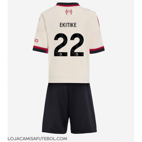 Camisa de Futebol Liverpool Hugo Ekitike #22 Equipamento Secundário Infantil 2025-26 Manga Curta (+ Calças curtas)